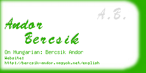 andor bercsik business card